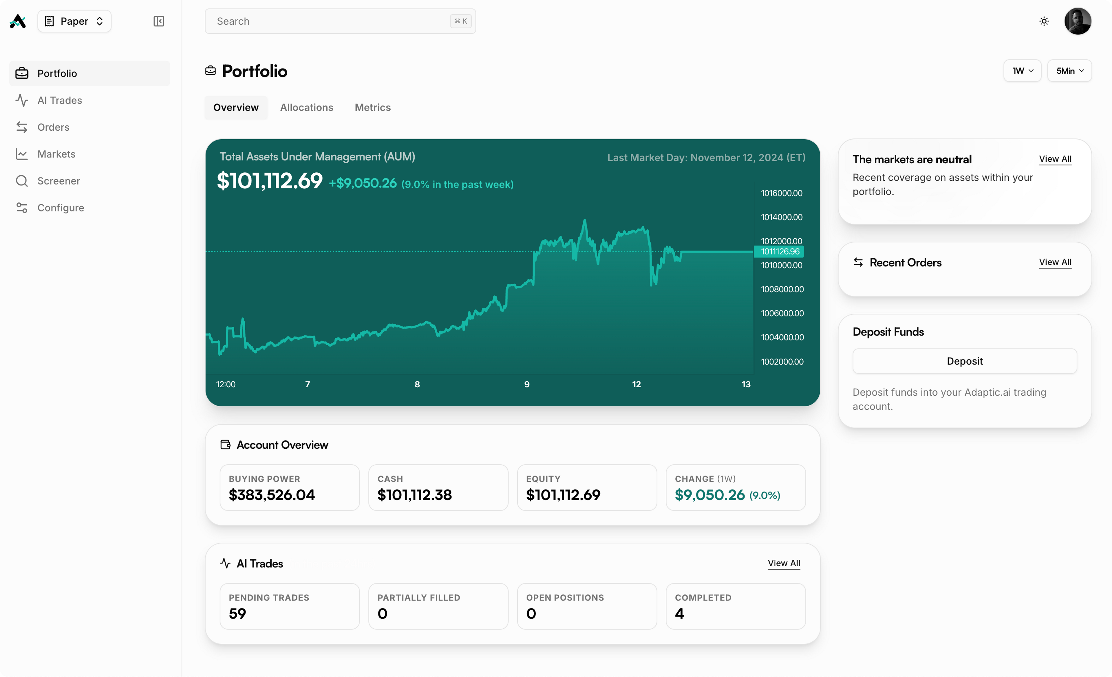 Adaptic.ai landing page preview